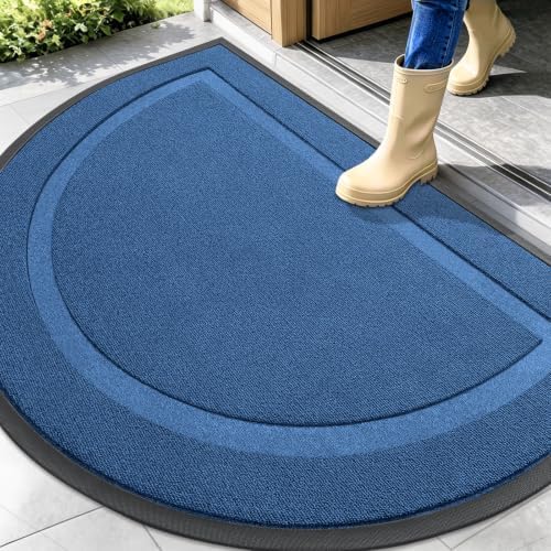 OLANLY Half Circle Front Door Mat Outside 47x32 All-Season Rubber Doormat by OLANLY