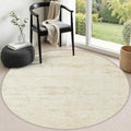 Round Area Rug Living Room: 5 ft Modern Washable Carpet Taupe by FXRHLP