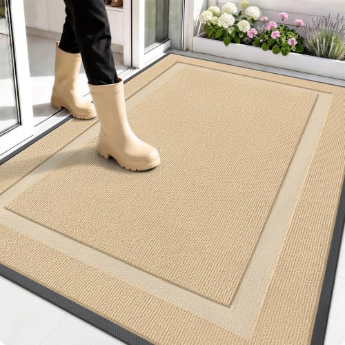 OLANLY Front Door Mat Outside 59x34, All-Season Heavy-Duty Rubber Doormat by OLANLY
