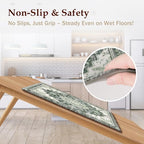 Boho Kitchen Mats for Floor 2PC Anti Fatigue Kitchen Rugs, Green - Image 4