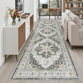 Madane Hallway Runner Rug 3x12 Washable Kitchen Runners 12ft, Black by Madane