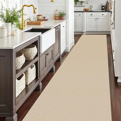 EARTHALL Washable Runner Rug, Non Slip, 3x16 Ft, Golden Beige/White - Image 6