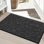 BEQHAUSE Dirt Trapper Door Mat 24" x 36", Non-Slip Washable Doormats, Black by BEQHAUSE