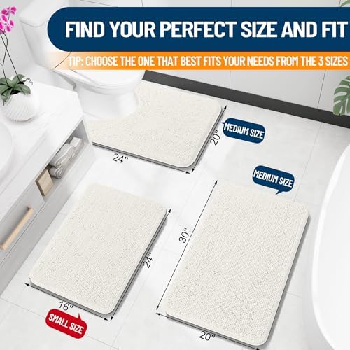 OLANLY Bathroom Rugs 30x20, Extra Soft Absorbent Chenille Bath Rugs - Image 2