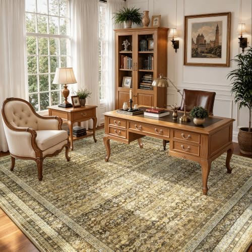 Lofus 8x10 Area Rug for Living Room, Non-Slip Washable Carpet,Brown - Image 6