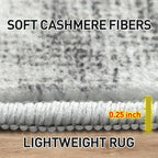 4x6 Area Rugs for Living Room: Washable Abstract Black Grey Bedroom Carpet - Image 6