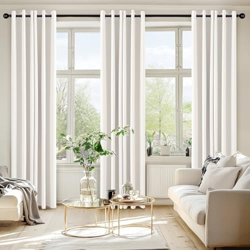 MIULEE Blackout Curtains for Bedroom 2 Panels 34 x 72 Inch Long Ivory - Image 6