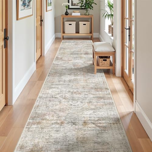 2x10 Runner Rug Non Slip,Washable Hallway Runner Rug,Green by Restydon