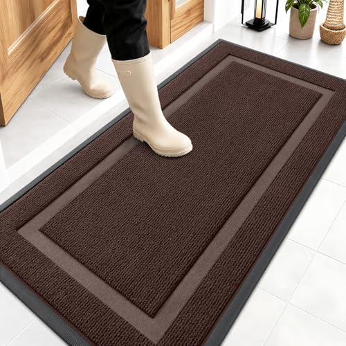 OLANLY Front Door Mat Outside 47x23, All-Season Heavy-Duty Rubber Doormat by OLANLY