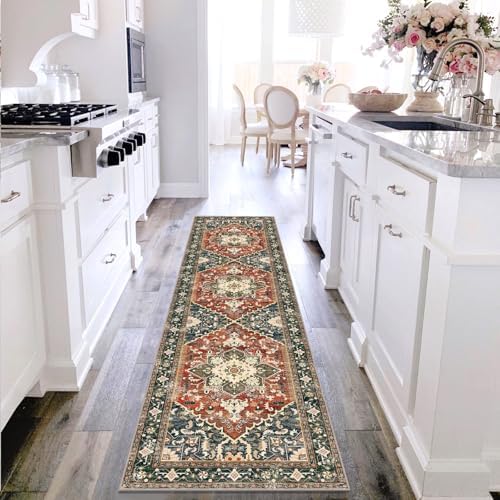 Yamaziot Washable Runner Rug, 2x8 Non-Slip Boho Vintage Hallway Kitchen Rug - Image 6
