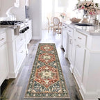 Yamaziot Washable Runner Rug, 2x8 Non-Slip Boho Vintage Hallway Kitchen Rug - Image 6
