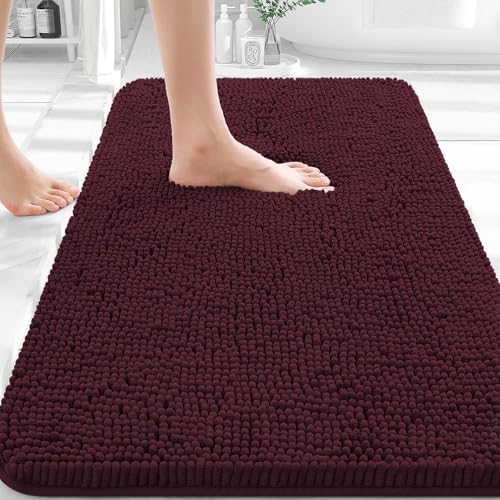 OLANLY Bathroom Rugs 32x20, Extra Soft Absorbent Chenille Bath Rugs by OLANLY