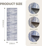 2x8 Runner Rug Non Slip,Washable Hallway Runner Rug,Blue - Image 2