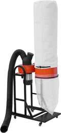 VEVOR 1.5 HP Dust Collector, 716 CFM, Portable Vortex Dust Collector, with 47 Gallon Collection Bag and Mobile Base, 120V, 3400 RPM, 5μm Canister Filter Kit, for Woodworking Dust Collection System