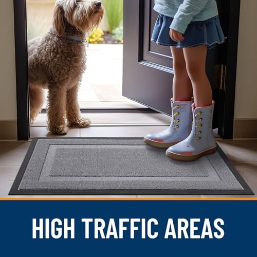 OLANLY Front Door Mat Outside 47x23, All-Season Heavy-Duty Rubber Doormat - Image 6