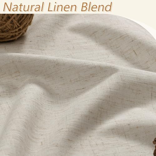 Guken Extra Long 100% Blackout Linen Curtains 120 Inches Grey Beige - Image 3