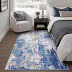 RELEANY Washable 4'x6' Abstract Area Rug for Living Room Blue Gray - Image 2