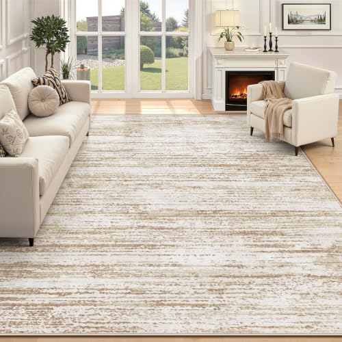 Area Rug 5x7 Living Room Rugs: Washable Modern Rug Non-Slip Soft Rugs Stain Resistant Printed Rug Indoor Carpet for Bedroom Kitchen Dining Room Nursery Home(Brown, 5'x7') by ZomfyRugs