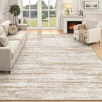 Area Rug 5x7 Living Room Rugs: Washable Modern Rug Non-Slip Soft Rugs Stain Resistant Printed Rug Indoor Carpet for Bedroom Kitchen Dining Room Nursery Home(Brown, 5'x7') by ZomfyRugs