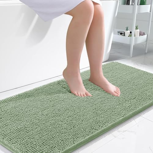 OLANLY Bathroom Runner Rugs 47x24, Extra Soft Absorbent Chenille Bath Rugs by OLANLY