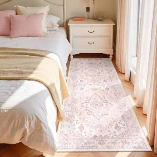 RELEANY Washable Area Rug, Runner 3'x6', Pink - Image 2