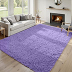 6x9 Fluffy Shag Area Rugs for Living Room Bedroom: Soft Plush Carpet Purple - Image 2
