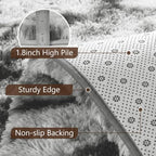 8x10 Extra Large Tie-Dyed Grey and White Fluffy Area Rug Non-Slip for - Image 6