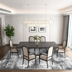 Washable Rug 10x14 Area Rugs for Living Room Bedroom Carpet, Grey Indoor Vintage Abstract Boho Large Rug Non Slip Faux Wool Rugs for Dorm, Dining Room Table, Nursery, Kids Playroom, Gray - Image 2