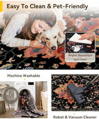 RELEANY Washable Area Rug, Runner 2'x5', Black/Colorful - Image 6