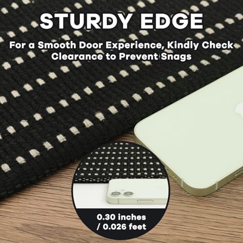 EARTHALL Washable Entryway Rug, Non Slip Doormat, 2x3 Ft, Black/Cream - Image 2