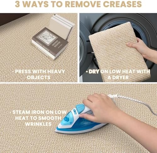 EARTHALL Washable Runner Rug, Non Slip, 3x16 Ft, Golden Beige/White - Image 4