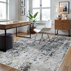5x8 Area Rugs for Living Room Washable Bedroom Dining Room Black Grey Gold - Image 3