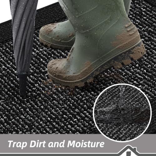 BEQHAUSE Indoor Door Mat 36" x 60", Dirt Trapper Door Mats, Black - Image 3