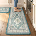 Collive Kitchen Rugs Sets of 2 Non Slip Washable, 17.3"x29"+17.3"x47" by Collive