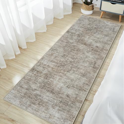 2'6''x8' Runner Rugs Washable Rug: Modern Abstract Hallway Brown Black Carpet - Image 2