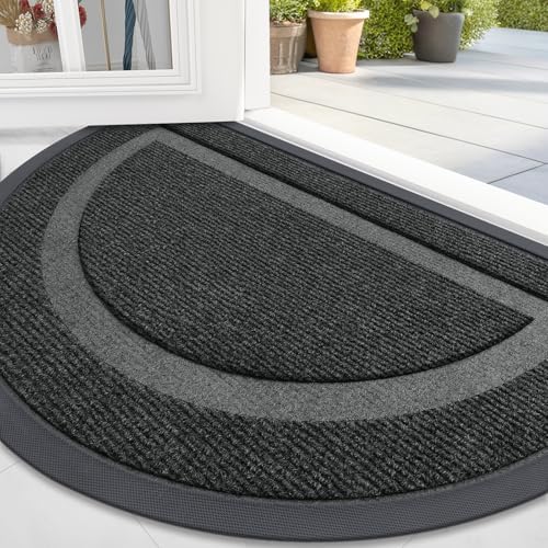 OLANLY Half Circle Front Door Mat Outside 71x23 All-Season Rubber Doormat by OLANLY