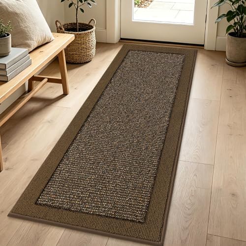 BEQHAUSE Indoor Door Mat 24" x 72", Dirt Trapper Door Mats, Brown by BEQHAUSE