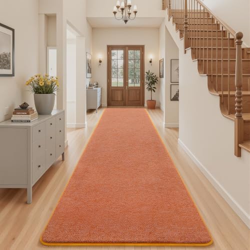 AROGAN 3x10 Runner Rug for Hallway, Long Runner Rugs Non Slip, Orange by AROGANAREARUG