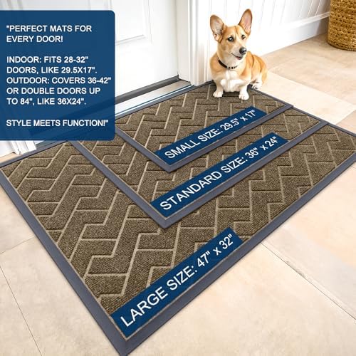 OLANLY Front Door Mat Outside 71x47, All-Season Absorbent Rubber Doormat - Image 2
