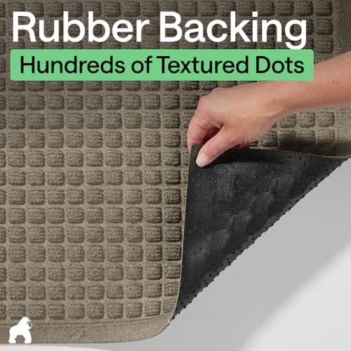 GORILLA GRIP® HydroABSORB Door Mat for Indoor Outdoor Use, 35x23 Beige - Image 6