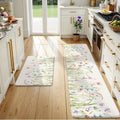 KIMODE Anti Fatigue Kitchen Mats for Floor,White Floral Kitchen Runner Rug by StayinComfortCookwithJoy