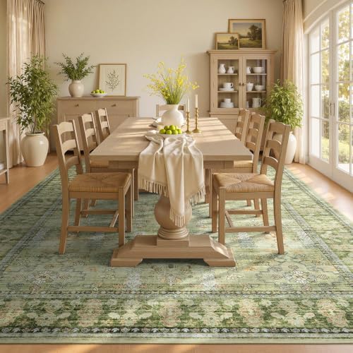 8x10 Area Rug for Living Room, Non-Slip Washable Large Carpet, Sage Green - Image 3