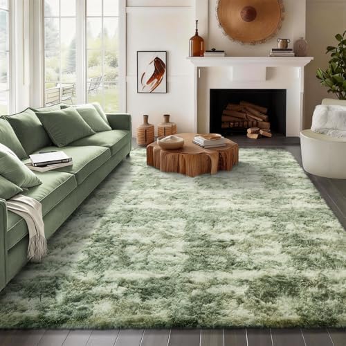 Ophanie Area Rugs for Bedroom Living Room,Color Green and White,Size 8' x 10',Shape Rectangular - Image 3