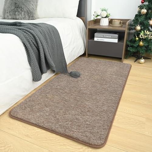 AROGAN Small Area Rugs for Bedroom, 2×4 Non Slip Runner Rug, Matte Brown by AROGANAREARUG