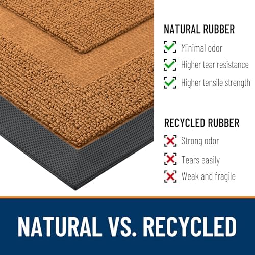 OLANLY Half Circle Front Door Mat Outside 47x23 All-Season Rubber Doormat - Image 3