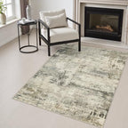 Area Rug Living Room: 3x5 Modern Washable Soft Carpet Ash Brown by FXRHLP