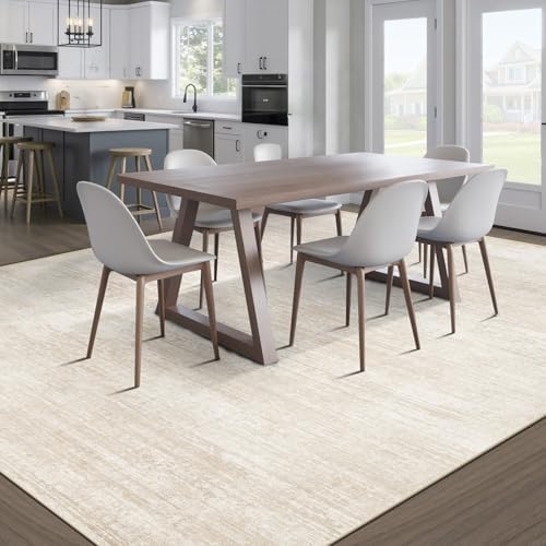 pmtsns Area Rugs 9x12 for Living Room: Washable Rug Modern Abstract Neutral Soft Non-Slip Low-Pile Indoor Large Carpet for Bedroom Dining Room Playroom Home Office (Beige, 9'x12') - Image 6