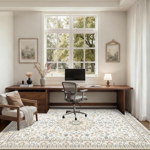 4x6 Area Rugs Living Room: Washable Vintage Rug for Bedroom Beige - Image 6