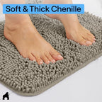 GORILLA GRIP Chenille Bath Rug Mat for Square Toilet Base, 24x19 Latte - Image 5