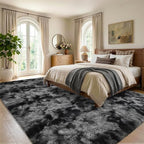 4x6 Tie-dye Dark Grey Fluffy Soft Area Rug Non-Slip for Bedroom Living Room - Image 3